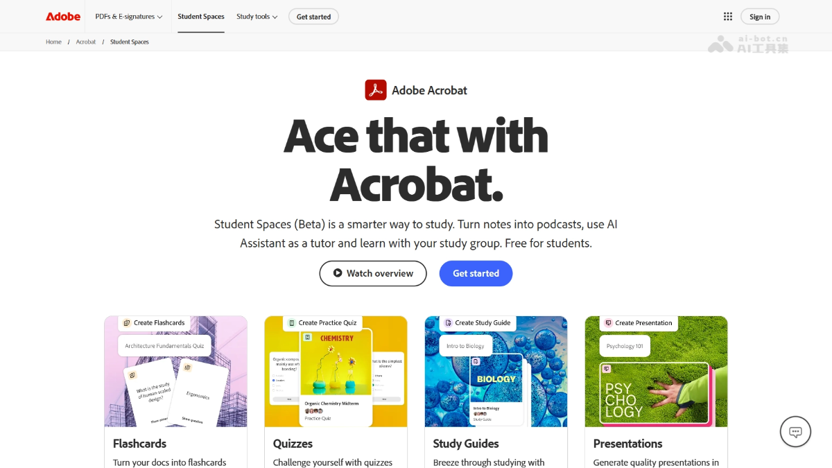 Acrobat Student Spaces